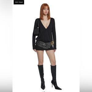 NWT🖤 EIRA BODYCON DRESS 
Black V-Neck Dress size L (belt not included)